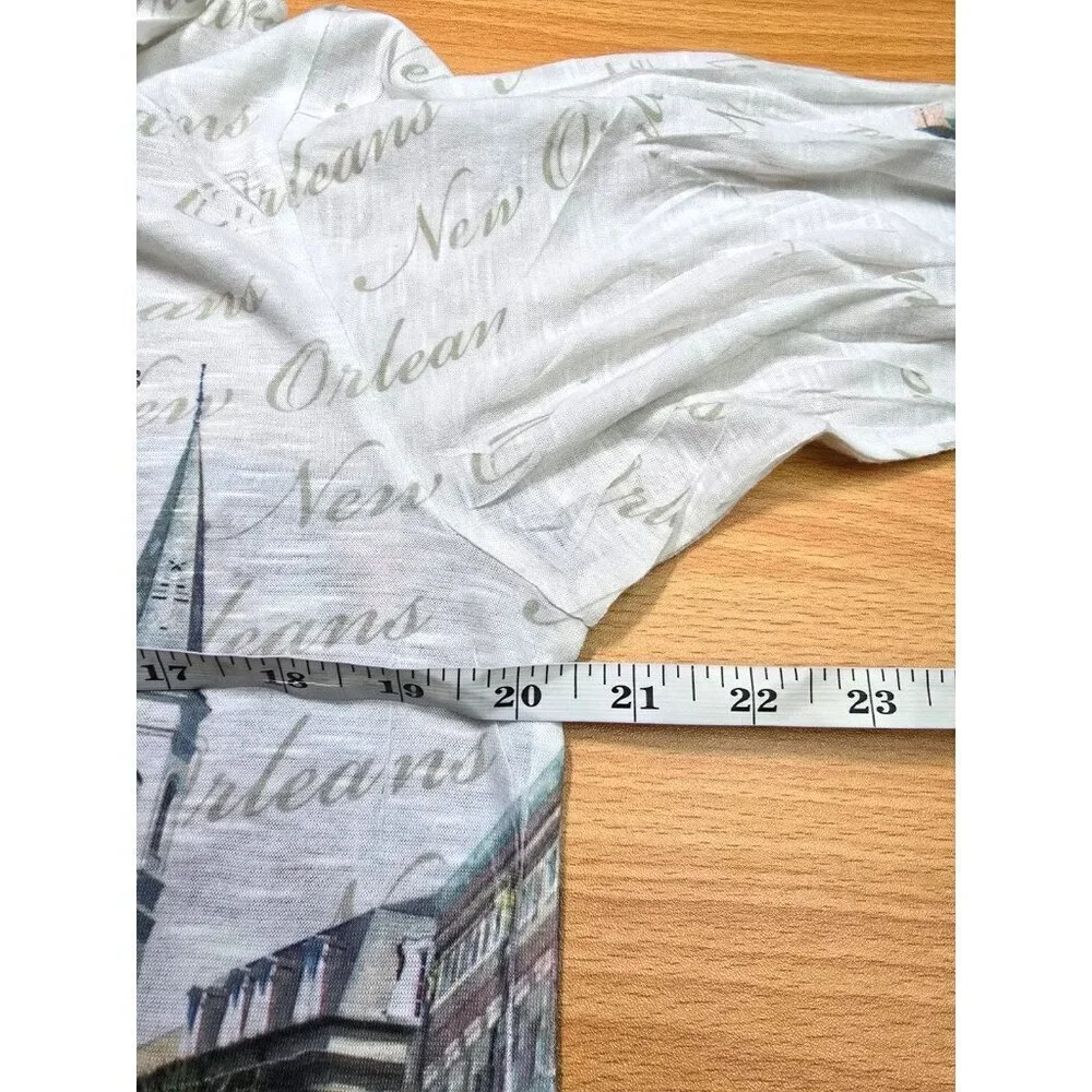 DAVINA Hooded Shirt XL New Orleans Scenic Artsy Long Sleeve Casual Studded NOLA